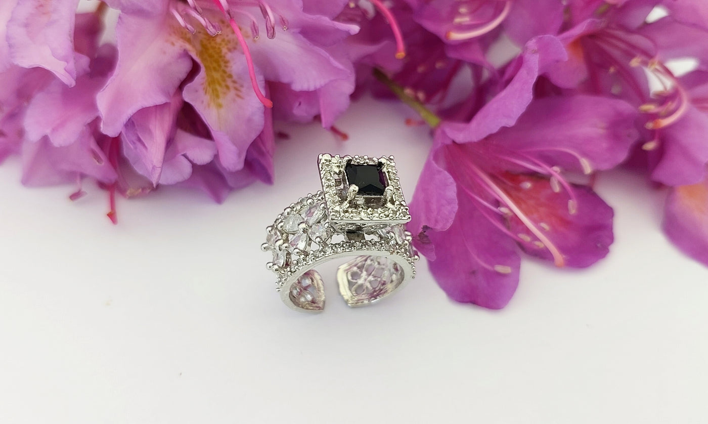 Floral grace band ring