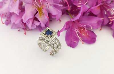 Floral grace band ring