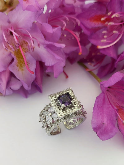 Floral grace band ring